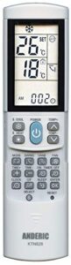 anderic ktn828 universal mini-split air conditioner remote control - works most major brands: lennox, samsung, kenmore, toshiba, sanyo, haier, mitsubishi, frigidaire, hitachi, lg, panasonic, sharp