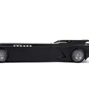 DC Comics 1:24 Batman Animated Series Batmobile Die-cast Car with 2.75" Batman Figure, Toys for Kids and Adults,Black