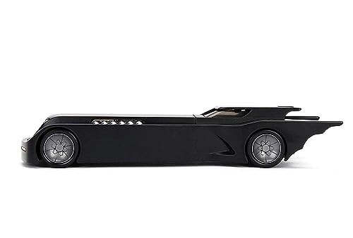 DC Comics 1:24 Batman Animated Series Batmobile Die-cast Car with 2.75" Batman Figure, Toys for Kids and Adults,Black