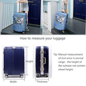 TAPE FIVE Washable Travel Luggage Cover Thickened Luggage Cover 18/24/28/32 Inch Suitcase Spandex Protective Cover (L(26"-28" luggage), Pocket Cat)