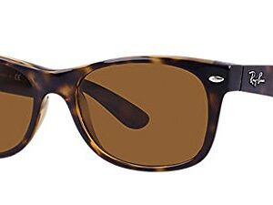 Ray_Ban New Wayfarer Sunglasses (Tortoise Frame W/Solid Brown Lens 55mm), Tortoise Frame W/Solid Brown Lens, 55 mm