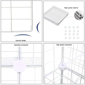 C&AHOME Wire Cube Storage, 9-Cube Organizer Metal, Wire C Grids Storage, Storage Bins Shelf, Modular Bookshelf, Closet Cabinet Ideal for Home, Living Room, Office 36.6”L x 12.4”W x 48.4”H White