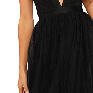 Floerns Women's Plunging Neck Spaghetti Strap Maxi Cocktail Party Dress Black XS