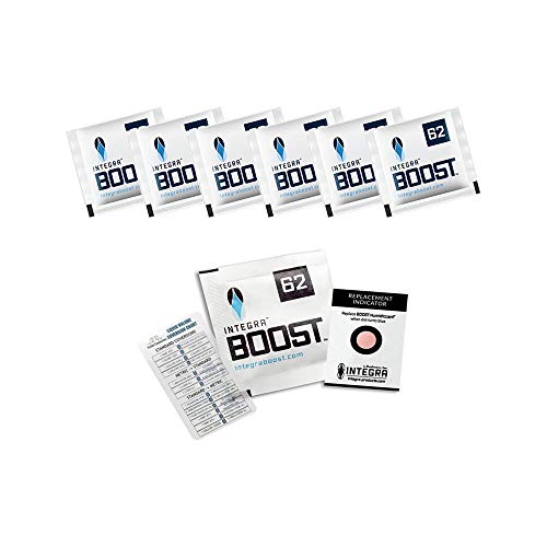 Integra Boost RH 62% 2 Way Humidity Control (4 Gram - 6 Packets) + Twin Canaries Chart