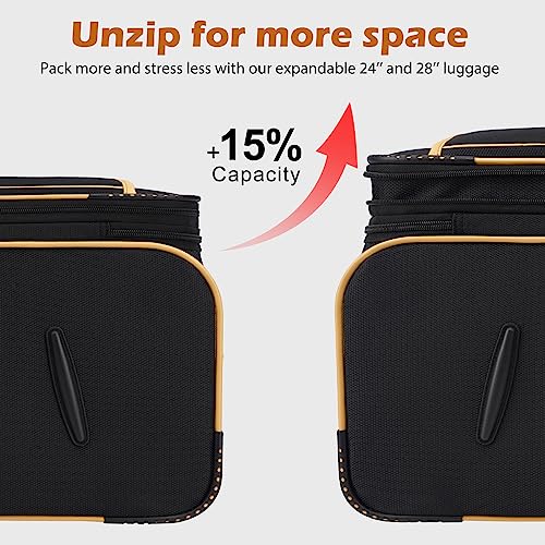 Coolife Luggage 4 Piece Set Suitcase Expandable TSA lock spinner softshell