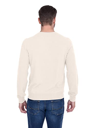 Cashmeren Men's Basic V-Neck Sweater 100% Pure Cashmere Long Sleeve Pullover (Ivory, Large)