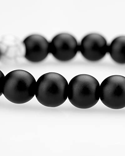 Howlite Black Matte Agate Couples Distance Energy Beads Bracelet For Valentine's Day Gift