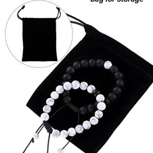 Howlite Black Matte Agate Couples Distance Energy Beads Bracelet For Valentine's Day Gift