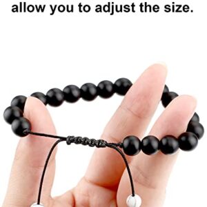 Howlite Black Matte Agate Couples Distance Energy Beads Bracelet For Valentine's Day Gift