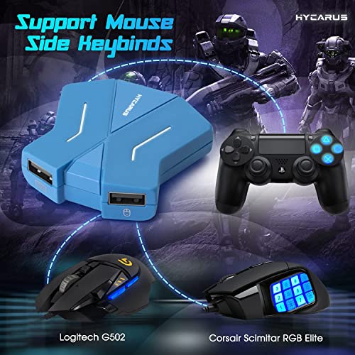 HYCARUS Keyboard and Mouse Adapter for Switch/Xbox One/PS4/PS3, PS4 Keyboard Adapter & Xbox Keyboard Adapter. Perfect for Games Such as FPS, TPS, RTS, etc.