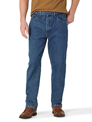 Rustler mens Classic Relaxed Fit Jeans, Dark Stonewash, 36W x 32L US