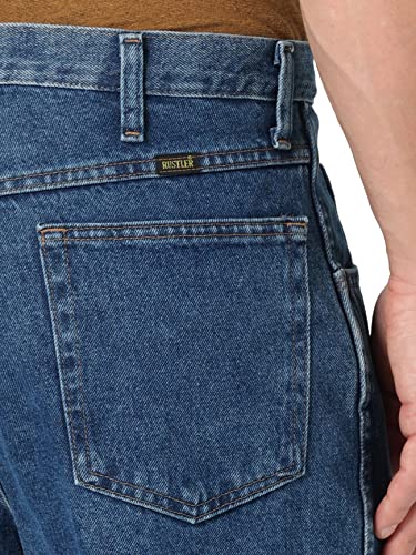 Rustler mens Classic Relaxed Fit Jeans, Dark Stonewash, 36W x 32L US