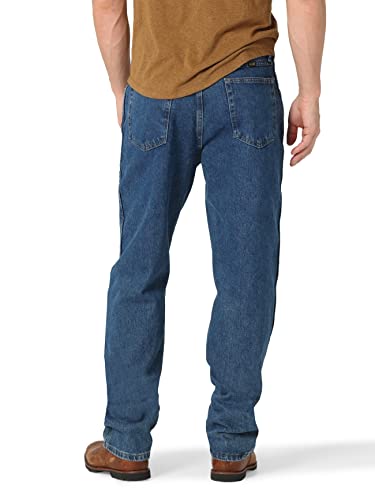 Rustler mens Classic Relaxed Fit Jeans, Dark Stonewash, 36W x 32L US