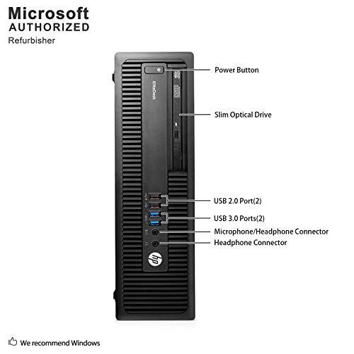 HP EliteDesk 800 G2 Business Class Desktop, Intel Core i5 6500 3.2Ghz, 8GB DDR4 RAM, 256GB SSD Hard Drive, Windows 10 (Renewed)