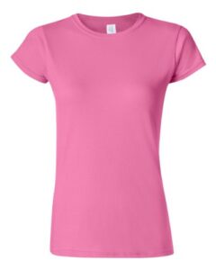 gildan women's softstyle cotton t-shirt, style g64000l, multipack, azalea (2-pack), small