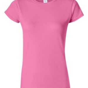 Gildan Women's Softstyle Cotton T-Shirt, Style G64000L, Multipack, Azalea (2-Pack), Small