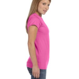 Gildan Women's Softstyle Cotton T-Shirt, Style G64000L, Multipack, Azalea (2-Pack), Small