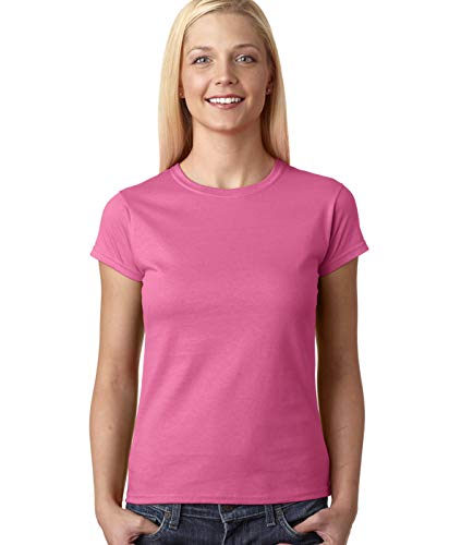 Gildan Women's Softstyle Cotton T-Shirt, Style G64000L, Multipack, Azalea (2-Pack), Small