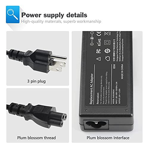 Chromebook N15Q8 N15Q9 Adapter Charger Replacement for Acer PA-1450-26 Swift Spin 1 3 5 SF114 CB3 CB5 11 13 14 15 R11 R13 A13-045N2A N15Q9 C731 C738T CB3-532 CB3-431 CB3-131 Power Supply Cord- 45W