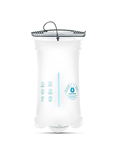 Hydrapak A262 Shape-Shift Low-Profile Water Bladder/Reservoir for Hydration Backpacks, 2-Liter (75 oz.), High Flow Bite Valve, Safe & Reliable, Clear
