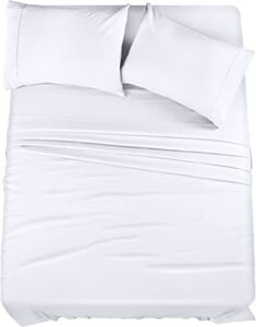 utopia bedding california king bed sheets set - 4 piece bedding - brushed microfiber - shrinkage and fade resistant - easy care (california king, white)