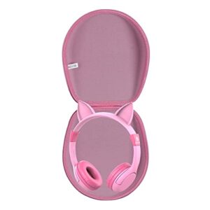 Hermitshell Hard Travel Case for iClever HS01 Kids Headphones (Pink)