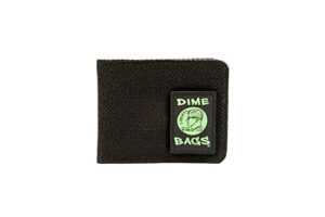 dime bags bi-fold hempster wallet - classic, slim bifold design with rfid protection (black)