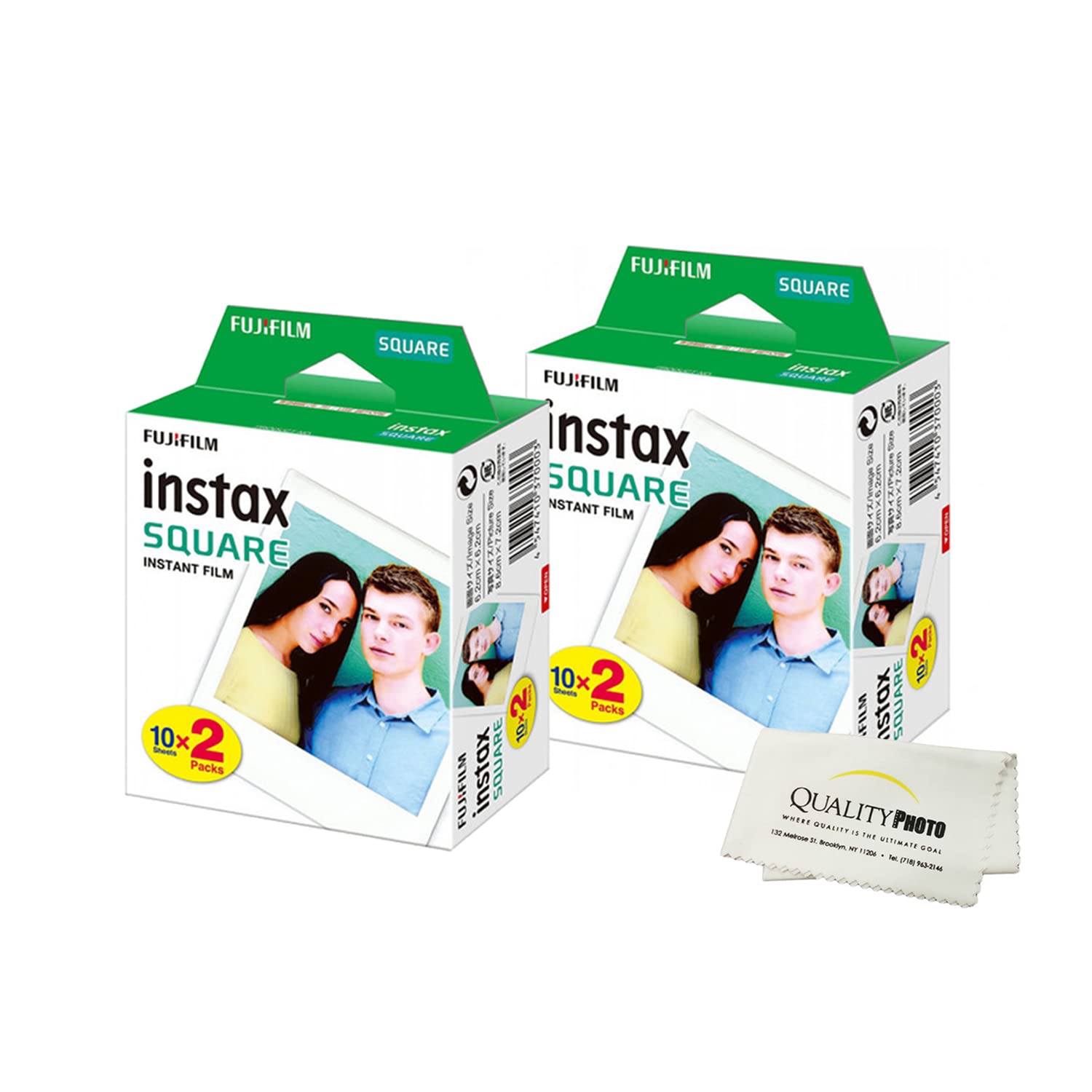 Fujifilm Instax Square Instant Film - 40 Exposures - for use with The Fujifilm instax Square Instant Camera + Quality Photo Microfiber Cloth…