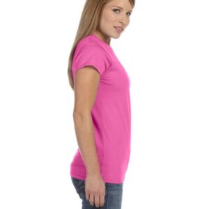 Gildan Women's Softstyle Cotton T-Shirt, Style G64000L, Multipack, Azalea (2-Pack), Medium