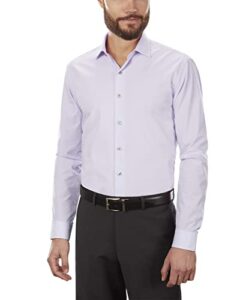 kenneth cole unlisted men's dress shirt slim fit solid, lilac, 15"-15.5" neck 34"-35" sleeve