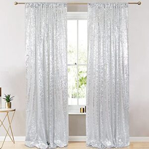 sparkle backdrop curtain silver 2 panels set sequin photo backdrop 2ftx8ft sequin backdrop curtain pack of 2-1220s