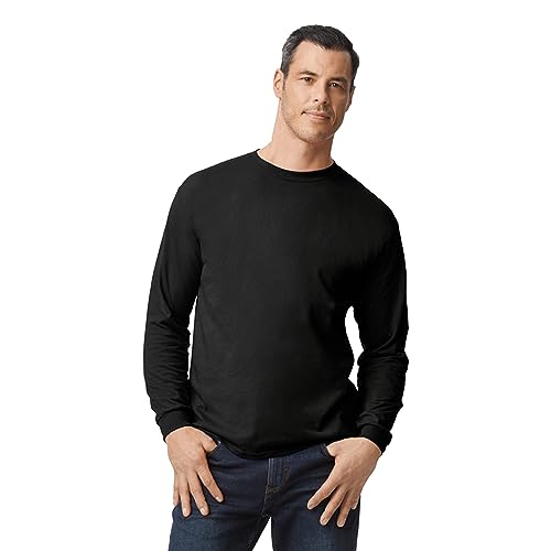 Gildan Men's DryBlend Long Sleeve T-Shirt, Style G8400, 2-Pack, Black, Large