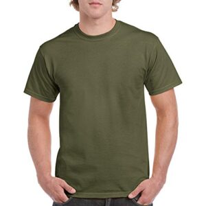gildan mens heavy cotton t-shirt, style g5000, multipack shirt, military green (2-pack), x-large us