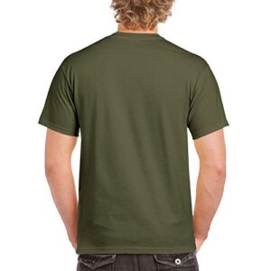 Gildan mens Heavy Cotton T-shirt, Style G5000, Multipack Shirt, Military Green (2-pack), X-Large US