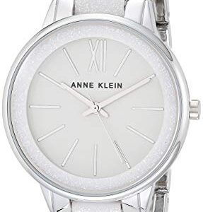 Anne Klein Women's AK/1413LGSV Silver-Tone and Light Grey Resin Bracelet Watch