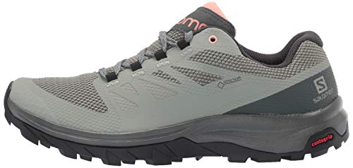 Salomon Outline Gore-TEX Hiking Shoes for Women, Shadow/Urban Chic/Coral Almond, 8