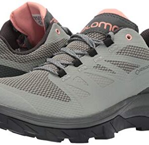 Salomon Outline Gore-TEX Hiking Shoes for Women, Shadow/Urban Chic/Coral Almond, 8