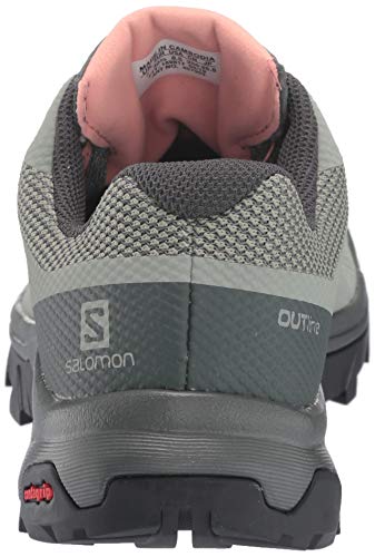 Salomon Outline Gore-TEX Hiking Shoes for Women, Shadow/Urban Chic/Coral Almond, 8