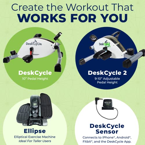 DeskCycle Ellipse Under Desk Elliptical Machine - Get Fit While You Work with Our Compact Mini Seated Elliptical Machine - Burn Calories, Boost Energy, Tone Muscles, and Increase Productivity