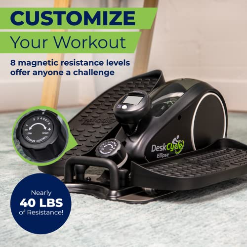 DeskCycle Ellipse Under Desk Elliptical Machine - Get Fit While You Work with Our Compact Mini Seated Elliptical Machine - Burn Calories, Boost Energy, Tone Muscles, and Increase Productivity