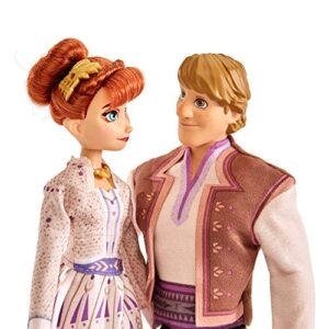 Disney Frozen Anna & Kristoff Fashion Dolls 2 Pack, Outfits Featured in The Frozen 2 Movie, Brown