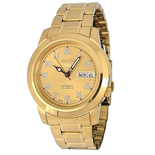 Seiko 5 Automatic Gold Dial Yellow Gold-Tone Men's Watch SNKK38J1