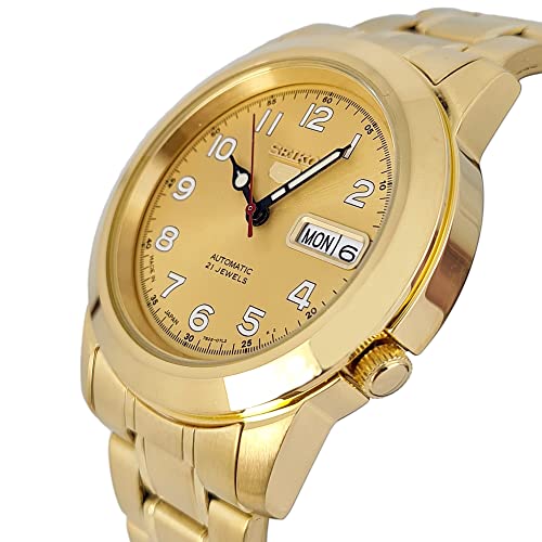 Seiko 5 Automatic Gold Dial Yellow Gold-Tone Men's Watch SNKK38J1