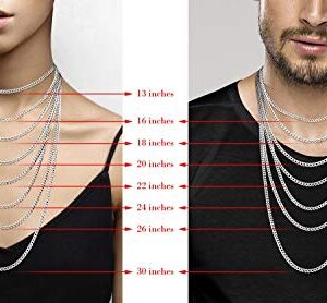 Miabella Italian 925 Sterling Silver 3.5mm Curb Cuban Link Chain Necklace, Solid Diamond Cut Sterling Silver Chain for Men Women Made in Italy (Length 16 Inch (X-Short))