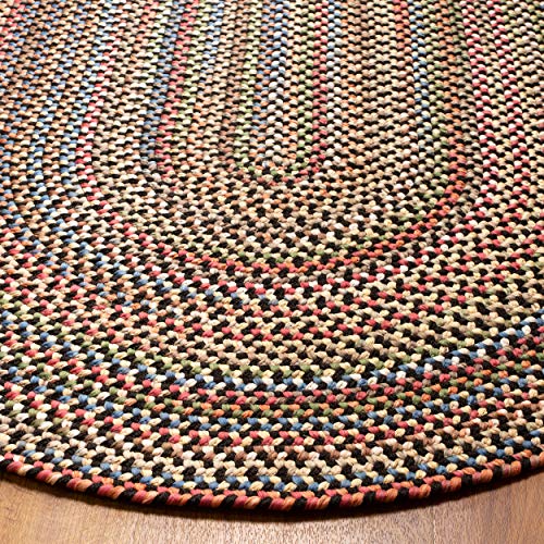 Super Area Rugs Roxbury American Made Braided Rug for Indoor Outdoor Spaces, Charcoal/Natural Multi, 2' X 3' Oval
