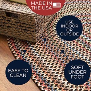 Super Area Rugs Roxbury American Made Braided Rug for Indoor Outdoor Spaces, Charcoal/Natural Multi, 2' X 3' Oval