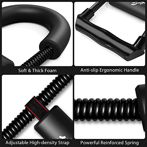 Wrist Strengthener, Sportneer Forearm Exerciser with Adjustable Tension for Improving Strength - Hand Developer Arm Grip Workout Strength Trainer Home Gym Workout Equipment for Starter and Pro Black