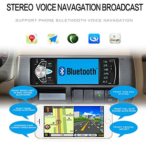 Camecho Single Din Car Stereo Radio 4.1'' Screen Parking Assistance in-Dash Bluetooth USB/SD/FM MP5 Player with Waterproof Night Vision Backup Camera