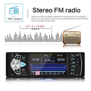 Camecho Single Din Car Stereo Radio 4.1'' Screen Parking Assistance in-Dash Bluetooth USB/SD/FM MP5 Player with Waterproof Night Vision Backup Camera