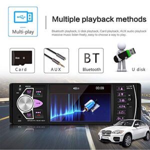 Camecho Single Din Car Stereo Radio 4.1'' Screen Parking Assistance in-Dash Bluetooth USB/SD/FM MP5 Player with Waterproof Night Vision Backup Camera